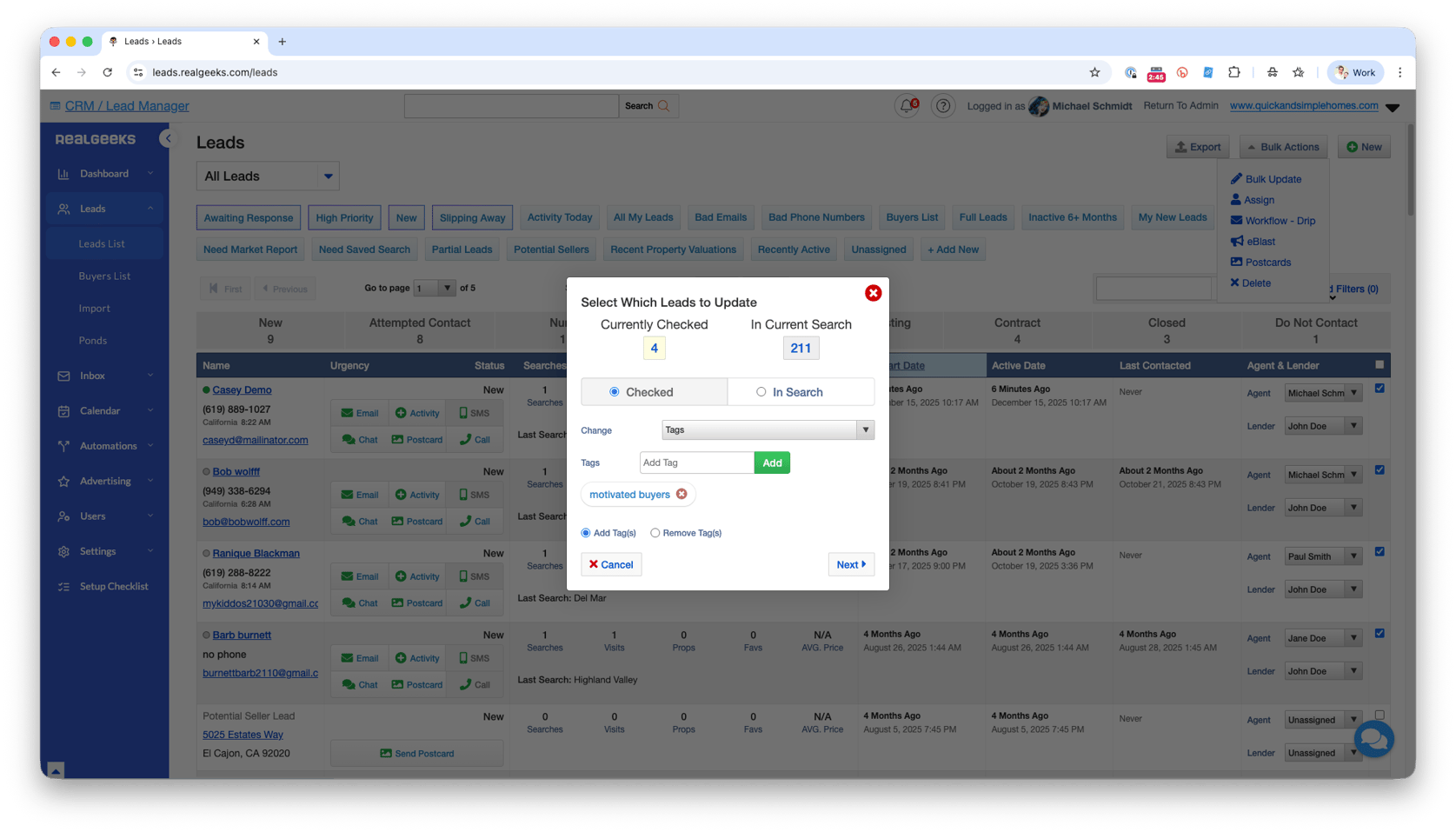 Organize and Find Leads Using Tags in the CRM