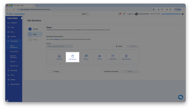 follow-ups-workflow-setup