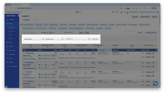 gvl-create-filter-for-verified-leads