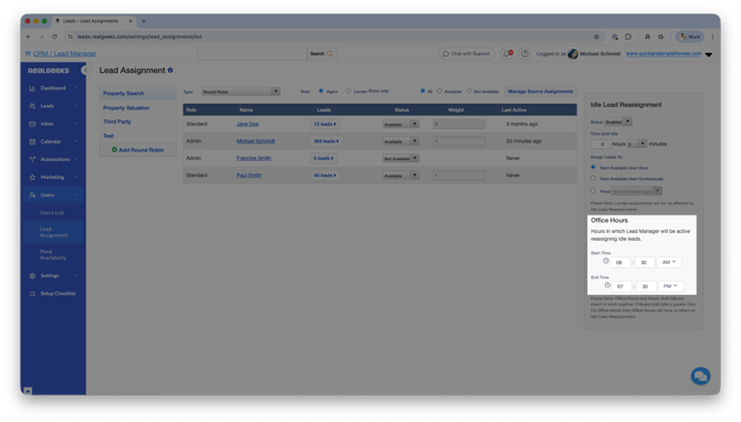 idle-lead-reassignment-office-hours