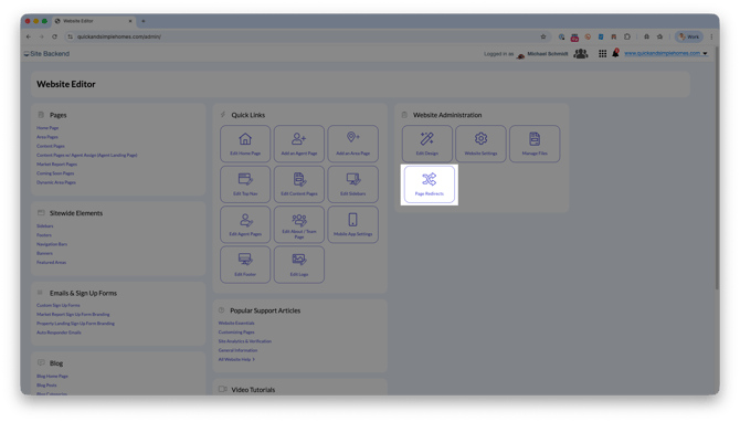 website-editor-page-redirects-location